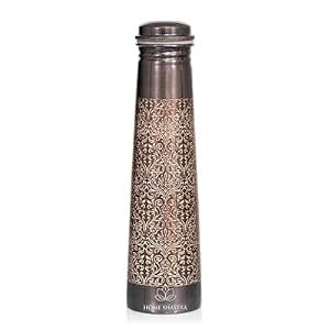 HomeShatra Pure Copper Bottle Antique Finish Engraved 100 Pure