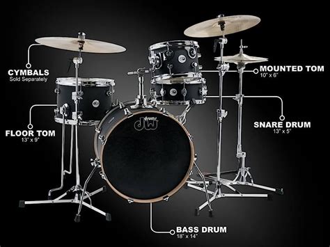 Jual Dw Design Mini Pro 18 4pc Drum Kit Black Satin