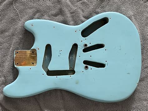 1965 1966 Fender Mustang Guitar Body Refinish Blue Reverb