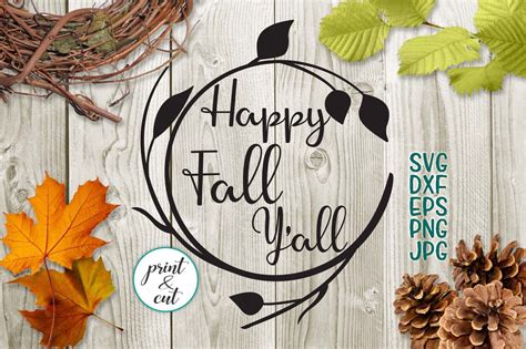 happy fall yall svg, happy fall y'all, svg cricut file, autumn decor ...