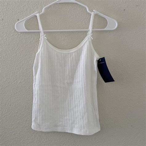 Brandy Melville White Skylar Eyelet Bow Tank Depop