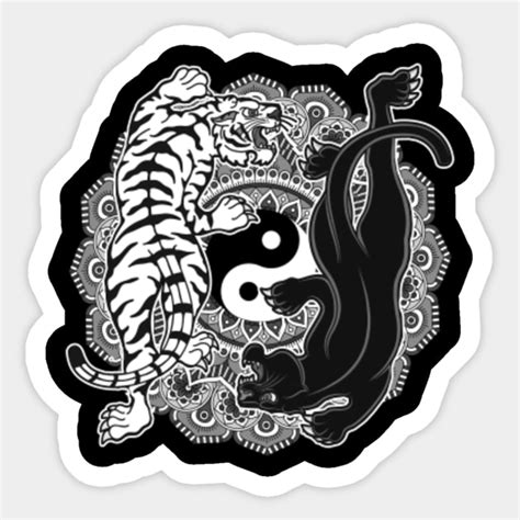 Yin Yang Tiger Panther Yoga Martial Arts Yin Yang Sticker Teepublic