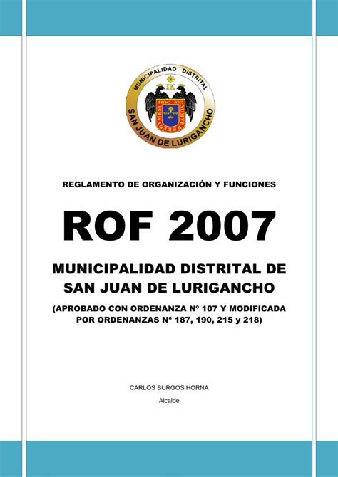 PDF REGLAMENTO DE ORGANIZACI N Y FUNCIONES Munisjl Gob Pe