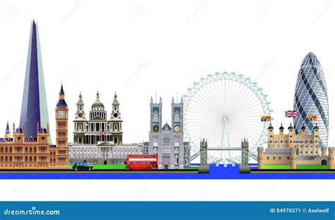 London City Skyline Abstract Vector Color Illustration Isolated