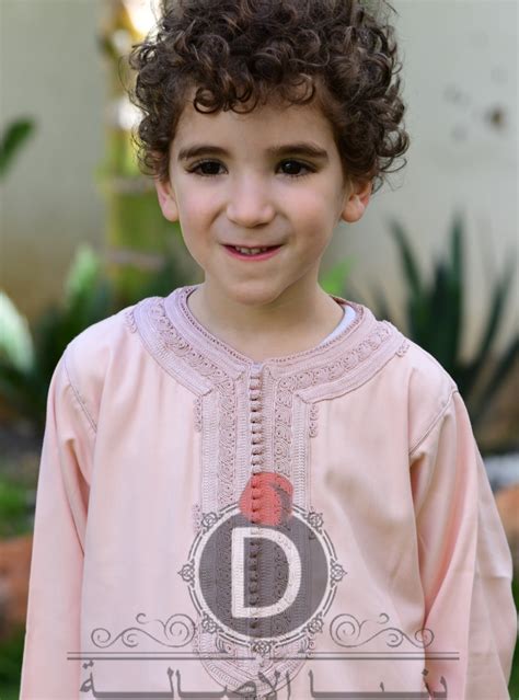 Caftan Enfants Mlifa De Soie En Rose Saumon Univers Tradition