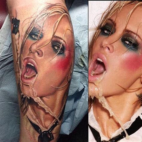 Portrait Tattoo Of Jenna Jameson Splashing Champagne Luka Lajoie