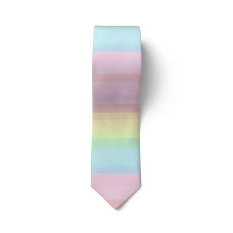 Men Fashion Colorful Tie Rainbow Stripesr Holiday Festival D Printed