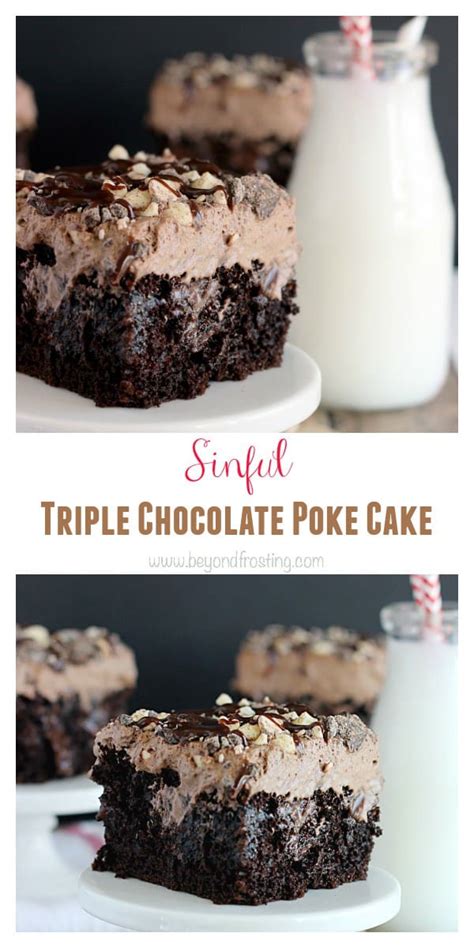 Sinful Triple Chocolate Poke Cake Beyond Frosting