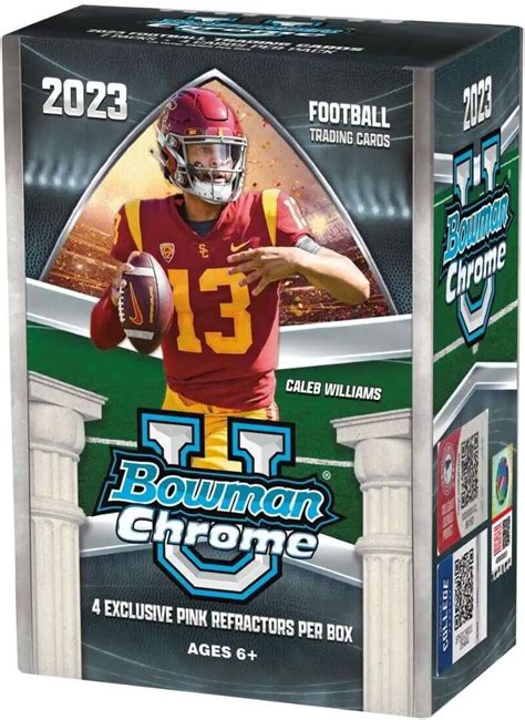 NFL 2023 Bowman Chrome U Football Trading Card BLASTER Box 7 Packs 4