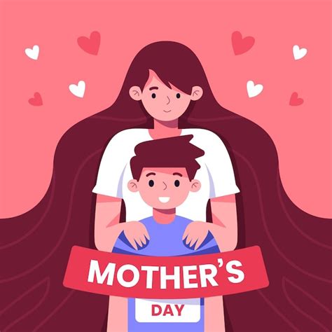 Premium Vector Flat Mothers Day Illustration