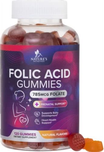 Folic Acid Gummies For Women 785 Mcg Essential Prenatal Vitamin For