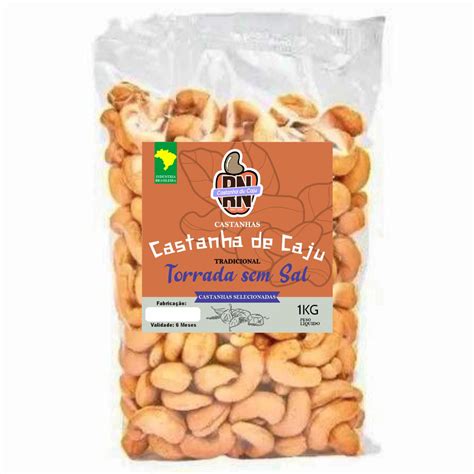 Castanha De Caju 1kg Torrada W1 Inteira Sem Sal Direto Do Nordeste