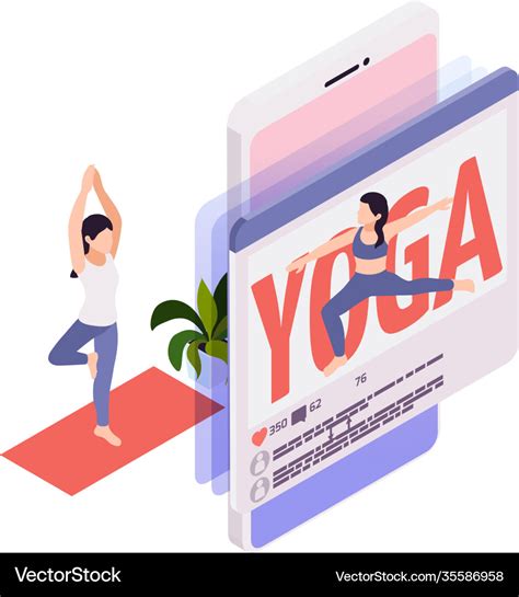 Yoga Blog Isometric Concept Royalty Free Vector Image