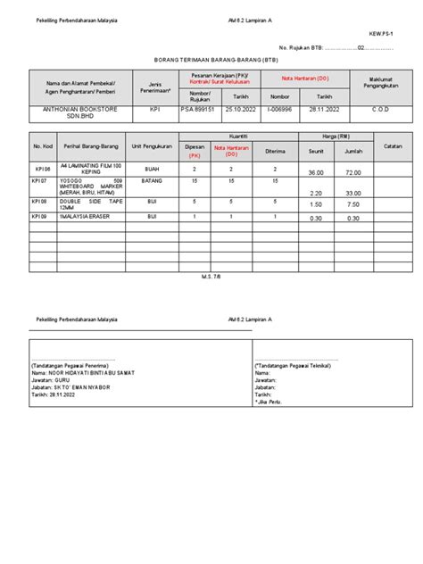 Kew Ps 1 Penerimaan Pdf