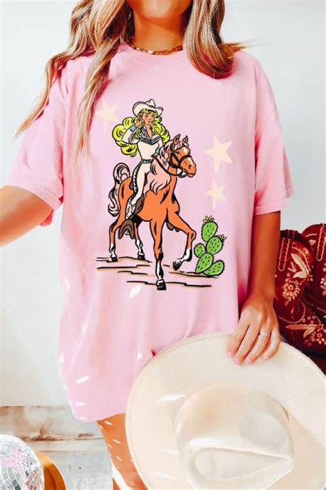 Western Graphic Tee Retro Rodeo Doll Tshirt Cowgirl Graphic T Shirt Comfort Colors Shirt