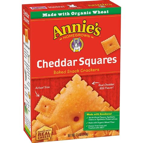 Annie S Cheddar Squares Baked Snack Crackers 7 5 Oz Shipt