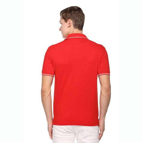 Mens Solid Cotton Blend Regular Fit Polo Neck Half Sleeve Highline T