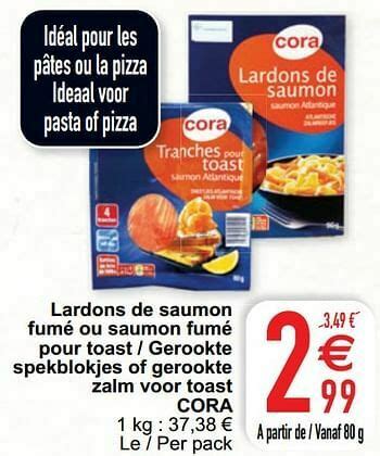 Lardons de saumon fumé ou saumon fumé pour toast gerookte spekblokjes