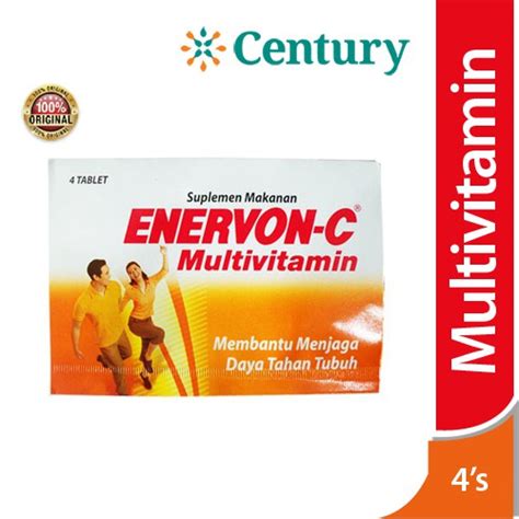 Jual 1 Strip Enervon C Tablet Strip Isi 4 Tablet Multivitamin Daya