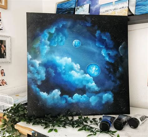 Galaxy Space Acrylic Painting Space Art Canvas Art Painting Galaxy