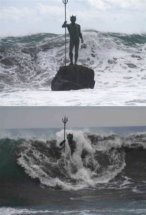 Statue Of Neptune Poseidon Melenara Beach Gran Canaria Random