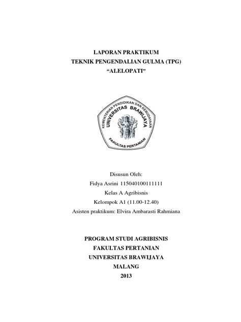 PDF Laporan Praktikum Teknologi Pengendalian Gulma Alelopati