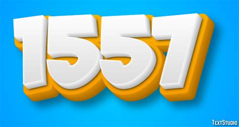 1557 Text Effect and Logo Design Number