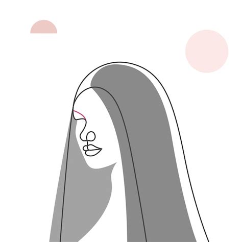 Premium Vector Beautiful Woman In Line Art Style