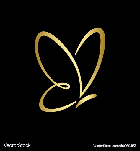 Gold Butterfly Logo Royalty Free Vector Image Vectorstock