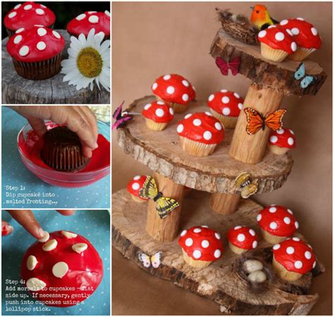 Wonderful DIY Fairy Garden Mushroom Cupcakes