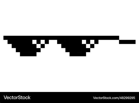 Pixel Glasses Meme Like A Boss Pixelation Vector Image