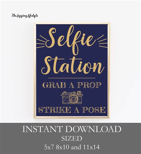 Selfie Station Sign Selfie Station Printable Wedding Sign Etsy