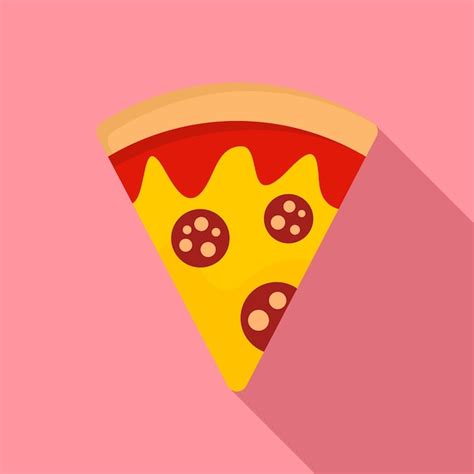 Premium Vector Salami Pizza Slice Icon Flat Illustration Of Salami