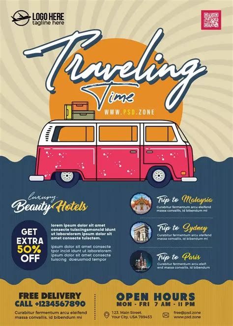 Free Travel Agency Flyer Psd Template Artofit