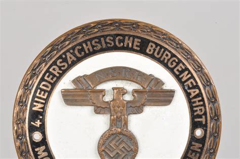 Regimentals GERMAN WWII NSKK NEIDERSAXON MOTORING PLAQUE