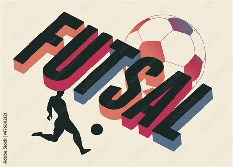 Futsal Poster Logo Emblem Design With Ball And Player Vector