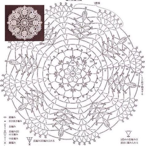 The Diagram Shows How To Crochet An Intricate Doily With Flowers And Leaves