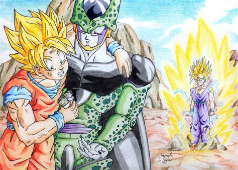 Goku Cell And Gohan Dragon Ball Z Fan Art 20318149 Fanpop