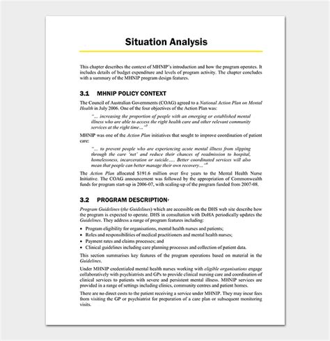 Situation Analysis Template Free Samples And Examples In Word Pdf