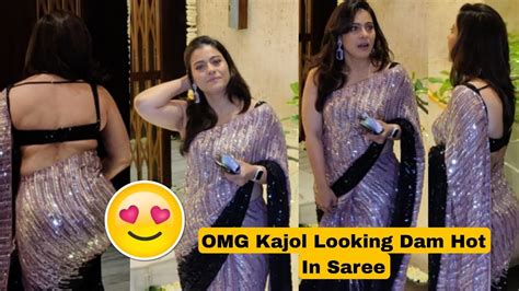 Kajol Devgn Looking Dam Hot In Saaree At Manish Malhotra Diwali Party 2022 Gorgeous Lady Kajol