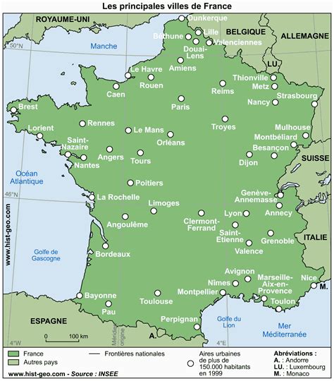 Principales Villes De France ≡ Voyage Carte Plan