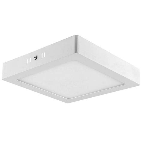 Plafon De Led Sobrepor Quadrado W Branca K Efeito Frio Bivolt