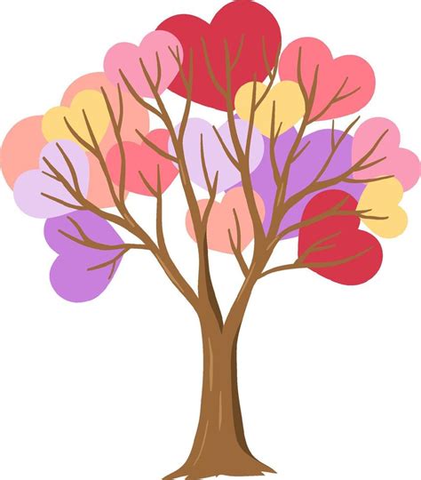 árbol Del Corazón En Colores Pastel 6212254 Vector En Vecteezy
