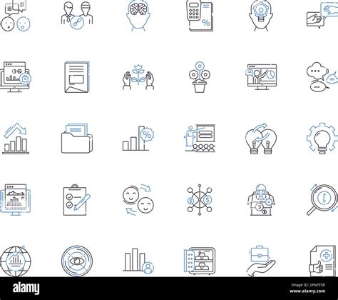 Investment Strategy Line Icons Collection Diversification Risk