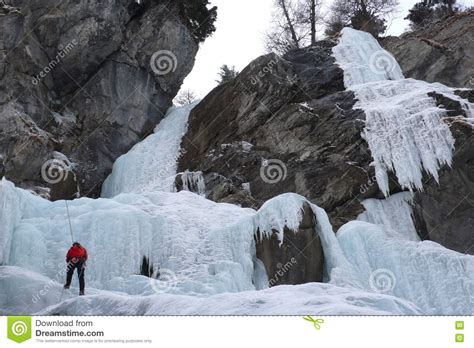 Ice Climbing In Vals Switzerland Editorial Stock Photo Image Of