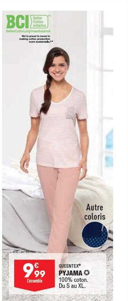 Promo Pyjama Queentex Chez Aldi ICatalogue Fr