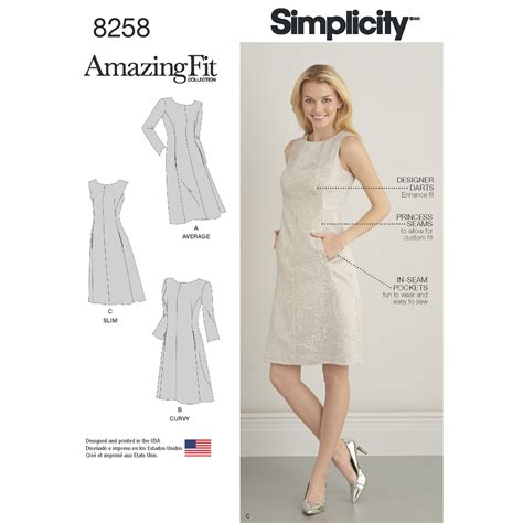 Simplicity Simplicity Pattern 8258 Misses And Plus Size Amazing Fit Dress