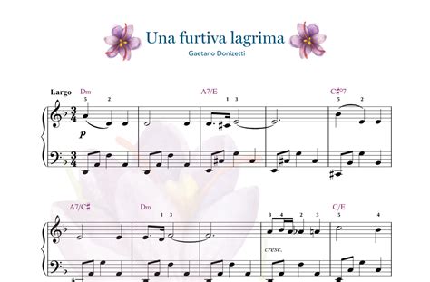 Una Furtiva Lagrima From The Italian Opera L Elisir D Amore Sheet