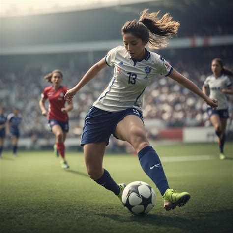 Premium AI Image | Woman football skills