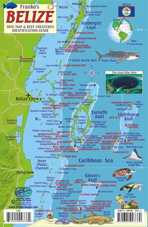 Belize Scuba Diving Map and Reef Creature Identification guide ...